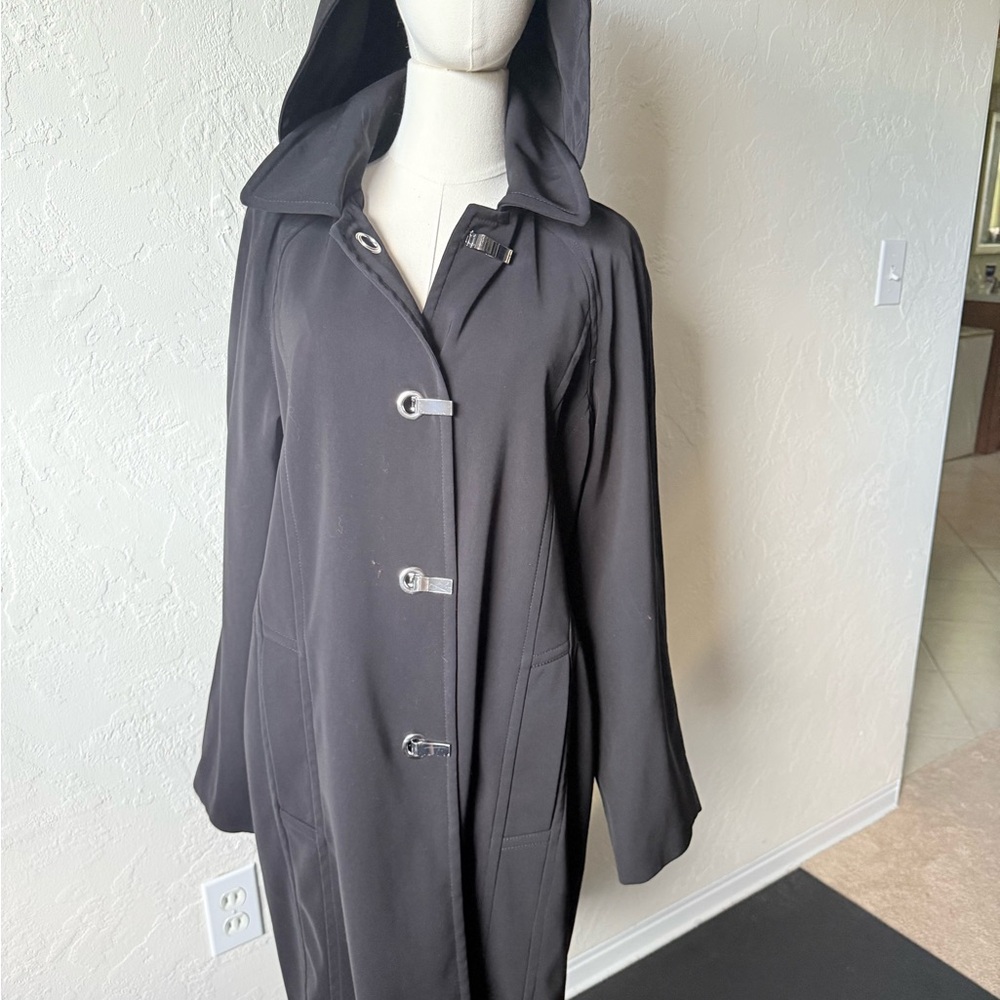 London Fog Black Coat with Hood
